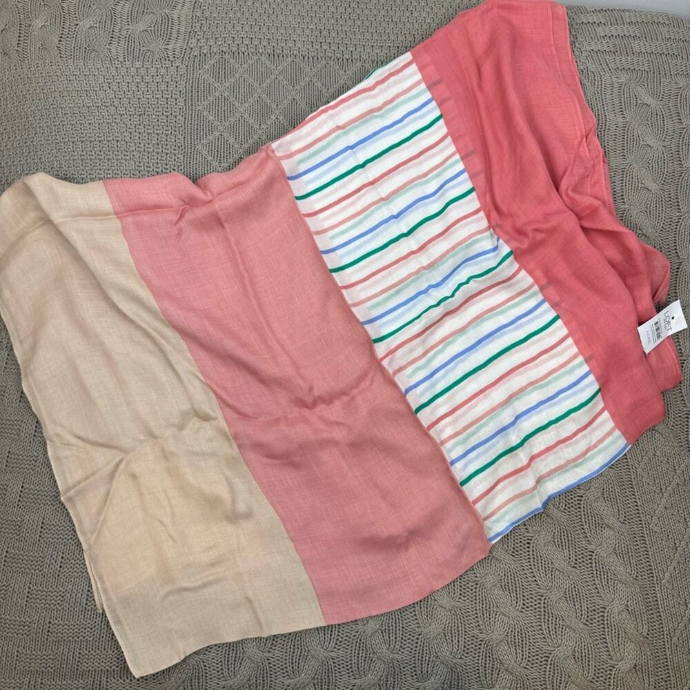 LOFT Pink and Multicolor Scarf